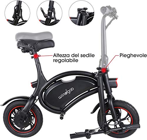 Windway Bicicleta Electrica Plegable Urbana E-Bike 36V 350W Bici Electrica