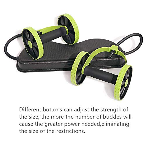 WingFly Doble AB Roller Wheel Gym Fitness Machine Banda de Resistencia Home Workout Machine Portátil Full Body Training Fitness Ejercicio con 5 Bandas Elásticas de Fitness (Equipo 2)