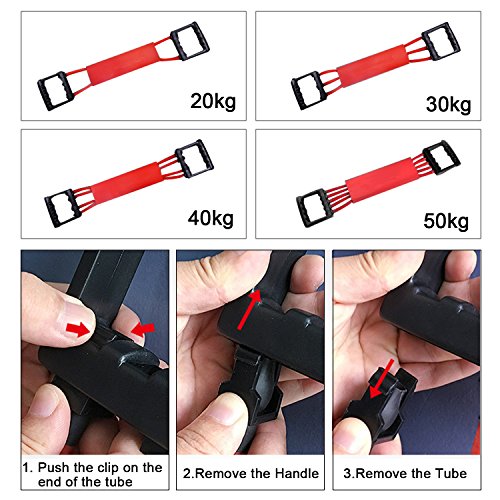 Winline Expansor del Pecho Ejercitador de músculo Ajustable, Fuerza de tracción 5 Bandas Removibles de Resistencia con Cubierta Segura (Red) Winline Expansor del Pecho Ejercitador de músculo Ajustable, Fuerza de tracción 5 Bandas Removibles de Resistencia con Cubierta Segura (Red)