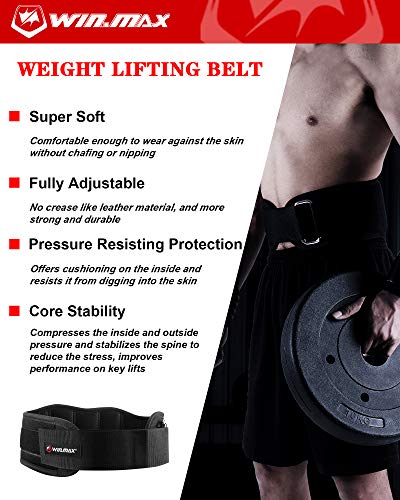 WIN.MAX Cinturón Lumbar Gimnasio,Cinturón Lumbar Gimnasio Ajustable para Hombres y Mujeres,Cinturones Pesas Levantamiento,Gimnasio Cinturón Peso Musculacion (Negro, L) WIN.MAX Cinturón Lumbar Gimnasio,Cinturón Lumbar Gimnasio Ajustable para Hombres y Mujeres,Cinturones Pesas Levantamiento,Gimnasio Cinturón Peso Musculacion (Negro, L)