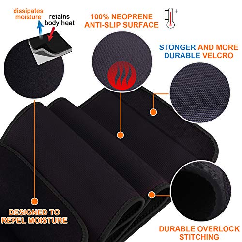 WIN.MAX Faja Reductora Mujer y Hombre,Faja Adelgazante,Faja para Gimnasio de Neopreno, Cinturón Lumbar Abdominal para Sudar y Hacer Deporte,Fitness y Proteger los lumbares (Negro, M)