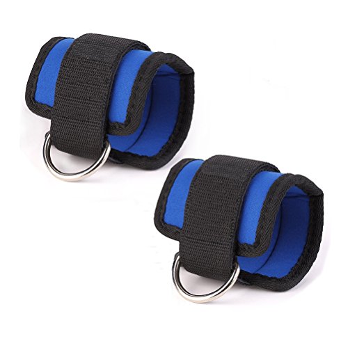 WINOMO 2pcs gimnasio de deporte tobillo correa para Cable máquinas para glúteos y piernas ejercicios de pesas (azul)