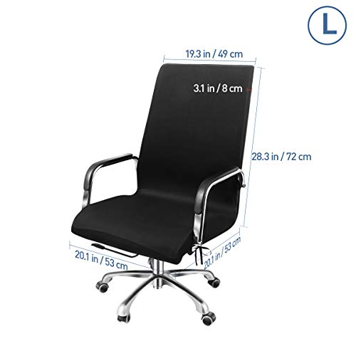 WINOMO Cubiertas de la silla de la computadora de oficina Sillón giratorio Tapa deslizable Extraíble Estiramiento Funda de la silla de escritorio Protector Tamaño L (Negro) WINOMO Cubiertas de la silla de la computadora de oficina Sillón giratorio Tapa deslizable Extraíble Estiramiento Funda de la silla de escritorio Protector Tamaño L (Negro)