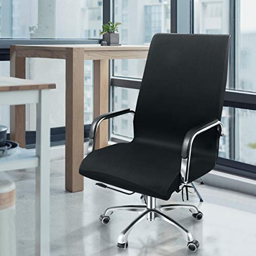 WINOMO Cubiertas de la silla de la computadora de oficina Sillón giratorio Tapa deslizable Extraíble Estiramiento Funda de la silla de escritorio Protector Tamaño L (Negro) WINOMO Cubiertas de la silla de la computadora de oficina Sillón giratorio Tapa deslizable Extraíble Estiramiento Funda de la silla de escritorio Protector Tamaño L (Negro)