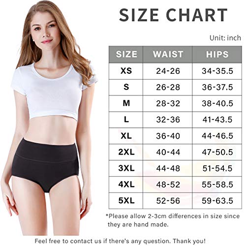 wirarpa Braguitas Culotte Algodón para Mujer Bragas de Cintura Alta Cómodo Faja Reductora Ajustan Shapewear Pack de 4 Talla 38