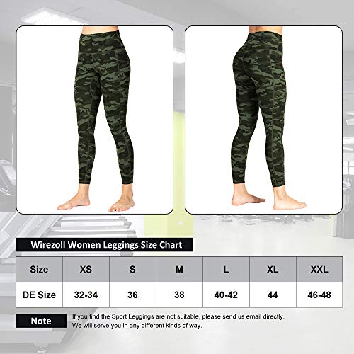 Wirezoll Deportivos Leggings Mallas Mujer Yoga Pilates Fitness de Cintura Alta (Camuflaje, M)