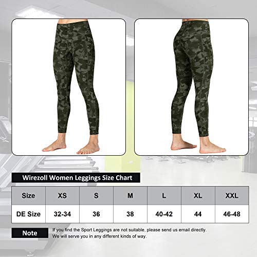 Wirezoll Deportivos Leggings Mallas Mujer Yoga Pilates Fitness de Cintura Alta (Estampado de Camuflaje, M)