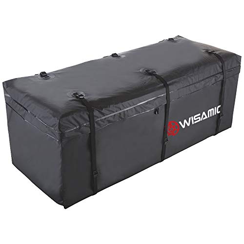 WISAMIC Bolsa de transporte de carga para rack de enganche, impermeable, 60 x 24 x 24 pulgadas (20 pies cúbicos) 500 x 500D PVC de lona para maletero de autocaravana, 566,3 litros