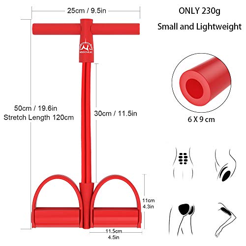 WISDOMLIFE Gfung - Cuerda para ejercitar piernas, 4 Tubos, multifunción, para Yoga, Fitness, Cuerda de tracción, Culturismo, Bandas de Resistencia para el Ejercicio en casa, Equipo de Gimnasio (Rojo)