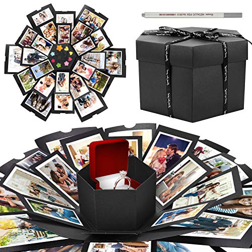 WisFox Explosion Box, Creativo DIY Hecho a Mano Sorpresa Explosión Caja de Regalo Amor Memoria, Álbum de Fotos de Scrapbooking Caja de Regalo para Cumpleaños Día de San Valentín Aniversario Navidad WisFox Explosion Box, Creativo DIY Hecho a Mano Sorpresa Explosión Caja de Regalo Amor Memoria, Álbum de Fotos de Scrapbooking Caja de Regalo para Cumpleaños Día de San Valentín Aniversario Navidad