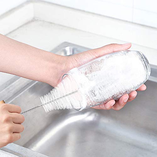Wishstar Cepillo de Botellas, Cepillo de Limpieza Botella, Limpieza Cepillos para Botellas de Cristal Deportes,Botellas de Agua, Tetera(Blanco) Wishstar Cepillo de Botellas, Cepillo de Limpieza Botella, Limpieza Cepillos para Botellas de Cristal Deportes,Botellas de Agua, Tetera(Blanco)