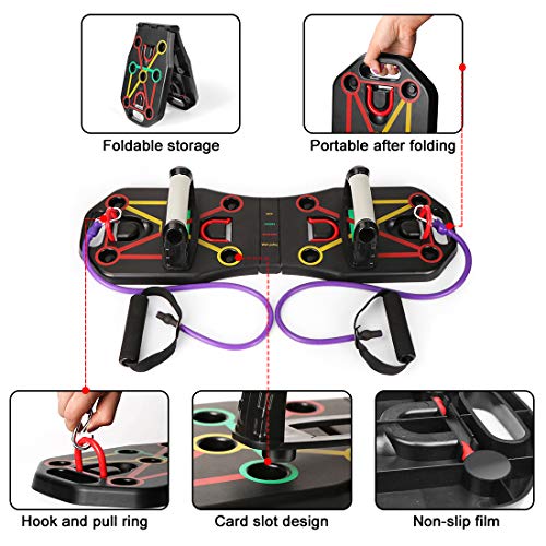 Wishstar Tabla de Flexiones,9 en 1 Push Up Tablero Plegable,Ejercicio Soportes para Flexiones en Casa Multifuncional, Entrenamiento de la Fuerza para Hombres y Mujeres Wishstar Tabla de Flexiones,9 en 1 Push Up Tablero Plegable,Ejercicio Soportes para Flexiones en Casa Multifuncional, Entrenamiento de la Fuerza para Hombres y Mujeres