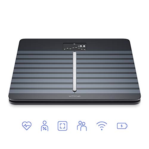 Withings Body Cardio Báscula inteligente con conexión Wi-Fi, composición corporal, frecuencia cardíaca, IMC, masa muscular, grasa y porcentaje de agua corporal, aplicación móvil por Bluetooth o Wi-Fi Withings Body Cardio Báscula inteligente con conexión Wi-Fi, composición corporal, frecuencia cardíaca, IMC, masa muscular, grasa y porcentaje de agua corporal, aplicación móvil por Bluetooth o Wi-Fi
