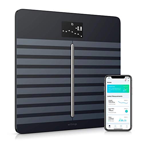 Withings Body Cardio Báscula inteligente con conexión Wi-Fi, composición corporal, frecuencia cardíaca, IMC, masa muscular, grasa y porcentaje de agua corporal, aplicación móvil por Bluetooth o Wi-Fi Withings Body Cardio Báscula inteligente con conexión Wi-Fi, composición corporal, frecuencia cardíaca, IMC, masa muscular, grasa y porcentaje de agua corporal, aplicación móvil por Bluetooth o Wi-Fi