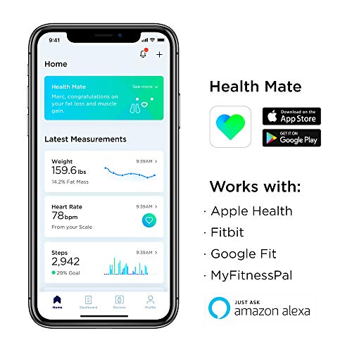 Withings Body Cardio Báscula inteligente con conexión Wi-Fi, composición corporal, frecuencia cardíaca, IMC, masa muscular, grasa y porcentaje de agua corporal, aplicación móvil por Bluetooth o Wi-Fi Withings Body Cardio Báscula inteligente con conexión Wi-Fi, composición corporal, frecuencia cardíaca, IMC, masa muscular, grasa y porcentaje de agua corporal, aplicación móvil por Bluetooth o Wi-Fi