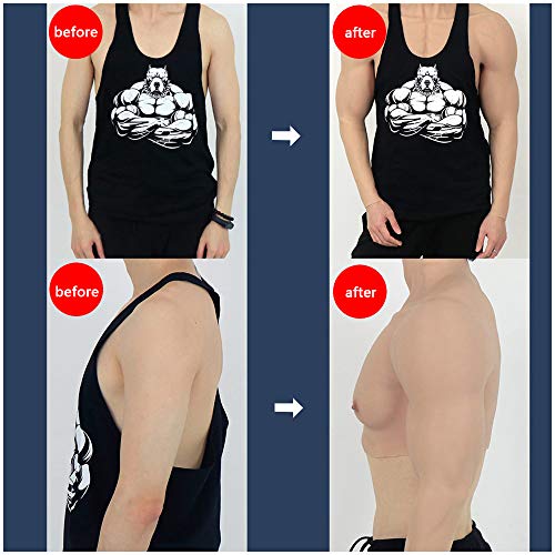 WJH Falso Pecho Masculino Muscular del Brazo de Silicona del Consejo de Medio Cuello Alto para Navidad hollaween apoyos Cosplay Traje de Mascarada del Maquillaje WJH Falso Pecho Masculino Muscular del Brazo de Silicona del Consejo de Medio Cuello Alto para Navidad hollaween apoyos Cosplay Traje de Mascarada del Maquillaje