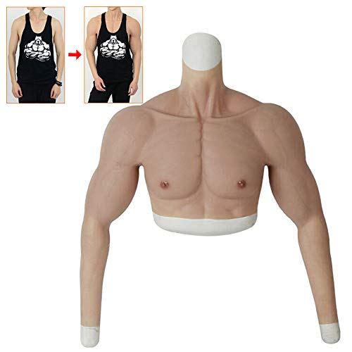 WJH Falso Pecho Masculino Muscular del Brazo de Silicona del Consejo de Medio Cuello Alto para Navidad hollaween apoyos Cosplay Traje de Mascarada del Maquillaje WJH Falso Pecho Masculino Muscular del Brazo de Silicona del Consejo de Medio Cuello Alto para Navidad hollaween apoyos Cosplay Traje de Mascarada del Maquillaje