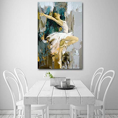 WJWGP Ballet De La Lona Pintura Famosos Artista óLeo CláSico Poster Pared Arte Cuadros Sala Corredor Inicio BailaríN 80x120cm No Marco