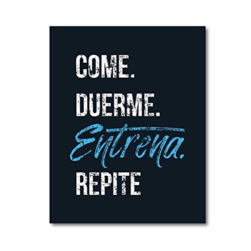 WJWGP Gimnasio Motivacional EspañOl Citas Poster Imprimir Deportes Cuadros Inspirador Fitness Poster Entrenamiento EspañA Inicio Gimnasio HabitacióN Decoracion Pintura 40x60cmx2 No Marco