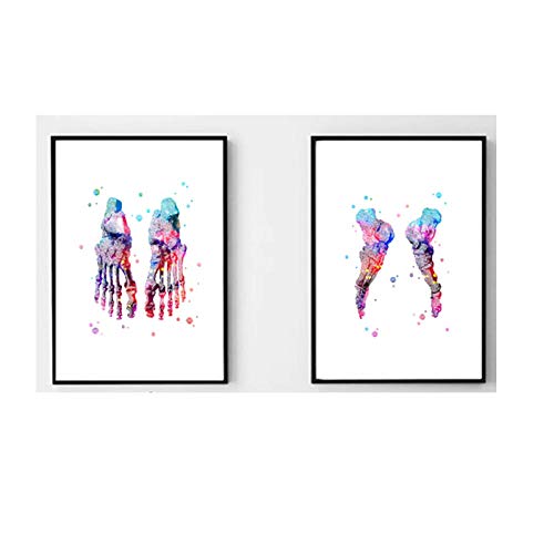WJWGP Pies Imprimir Conjunto Esqueleto EducacióN Poster Acuarela Arte Pintura Pie Huesos AnatomíA Medicina Pared Arte Imprimir ClíNica Decoracion Cuadro 40x60cmx2 No Marco -2 WJWGP Pies Imprimir Conjunto Esqueleto EducacióN Poster Acuarela Arte Pintura Pie Huesos AnatomíA Medicina Pared Arte Imprimir ClíNica Decoracion Cuadro 40x60cmx2 No Marco -2