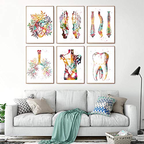 WJWGP Pies Imprimir Esqueleto Acuarela De La Lona Poster Pie Huesos AnatomíA Poster Medicina Pared Imprimir ClíNica MéDicos Decoracion Pintura 30x40cmx6 No Marco WJWGP Pies Imprimir Esqueleto Acuarela De La Lona Poster Pie Huesos AnatomíA Poster Medicina Pared Imprimir ClíNica MéDicos Decoracion Pintura 30x40cmx6 No Marco
