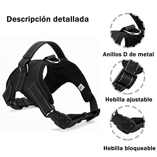 Wodondog Arnés para Perros Reflectantes Cómodo Transpirable Chaleco Acolchado Ajustable Arnés para Perros Grandes Medianos Pequeños (XL, Negro) Wodondog Arnés para Perros Reflectantes Cómodo Transpirable Chaleco Acolchado Ajustable Arnés para Perros Grandes Medianos Pequeños (XL, Negro)
