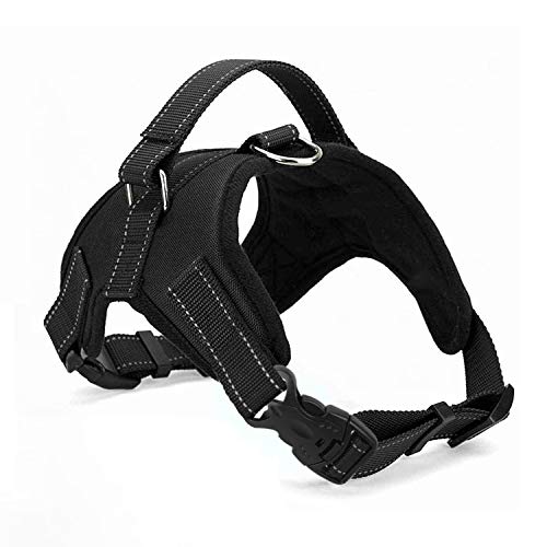 Wodondog Arnés para Perros Reflectantes Cómodo Transpirable Chaleco Acolchado Ajustable Arnés para Perros Grandes Medianos Pequeños (XL, Negro)