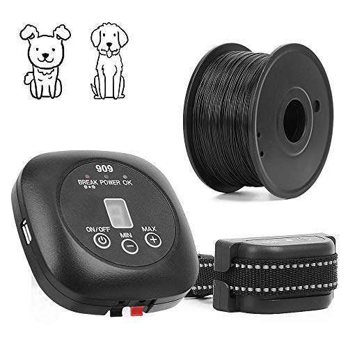 Wodondog Valla Invisible y Collares Antifuga para Perros Cerca Eléctrica para Perros, Sistema Anti-Escape, Cable de 300 m