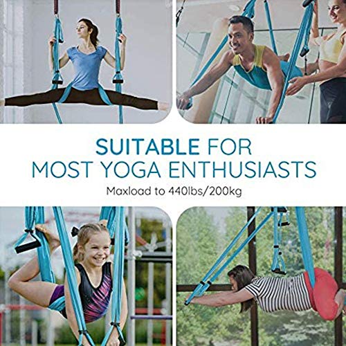 WOERD Hamaca de yoga para ejercicios de inversión, vuelo aéreo, yoga, pilates, karaft, entrenamiento vertical, columpio acrobático, tela, accesorios, azul WOERD Hamaca de yoga para ejercicios de inversión, vuelo aéreo, yoga, pilates, karaft, entrenamiento vertical, columpio acrobático, tela, accesorios, azul