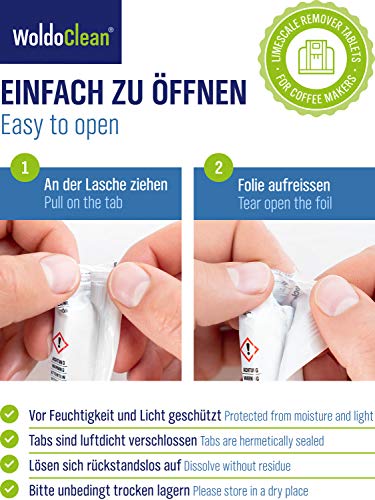 WoldoClean Pastillas descalcificadoras 20x 16g para máquinas de café - Totalmente automáticas compatibles con Todas Las máquinas de café WoldoClean Pastillas descalcificadoras 20x 16g para máquinas de café - Totalmente automáticas compatibles con Todas Las máquinas de café