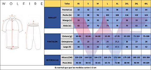 WOLFIRE WF Traje de Ciclismo para Hombre de Equipos. Culotte y Maillot. con 5D Gel Pad. para MTB, Spinning, Bicicleta de Carretera (Italia 2, S)