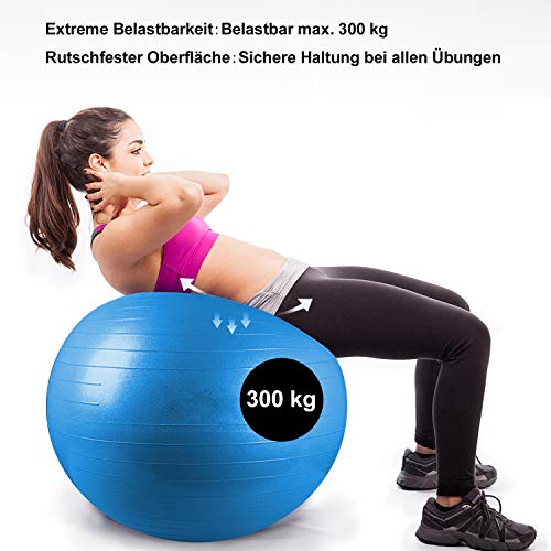 wolketon Gym Ball Balance Ball Fitness Yoga Core Pelvic Ejercicio Ball Máxima Resistencia 300 kg Pilates Ball Yoga