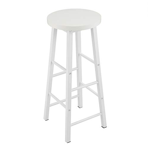 WOLTU 2X Taburete de Bar Muebles Cocina Silla de Comedor Taburete Alto para Salon Cocina Estructura de Metal, MDF Blanco BH130ws-2 WOLTU 2X Taburete de Bar Muebles Cocina Silla de Comedor Taburete Alto para Salon Cocina Estructura de Metal, MDF Blanco BH130ws-2