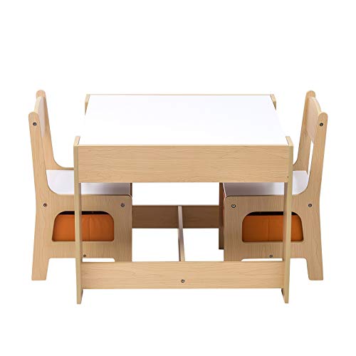 WOLTU 3 uds. Grupo de Asientos para Niños Mesa y 2 Sillas con Espacio de Almacenamiento para Juegos de Niños en Edad Preescolar Muebles para Niños SG002 WOLTU 3 uds. Grupo de Asientos para Niños Mesa y 2 Sillas con Espacio de Almacenamiento para Juegos de Niños en Edad Preescolar Muebles para Niños SG002