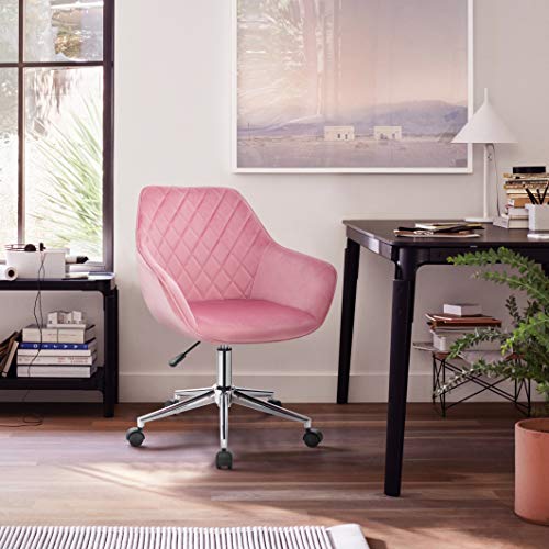 WOLTU BH102rs Silla de Escritorio con Ruedas Ergonómica Silla de Ordenador Oficina Asiento de Terciopelo Taburete de Giratorio Altura Ajustable Taburete de Trabajo Rosa WOLTU BH102rs Silla de Escritorio con Ruedas Ergonómica Silla de Ordenador Oficina Asiento de Terciopelo Taburete de Giratorio Altura Ajustable Taburete de Trabajo Rosa