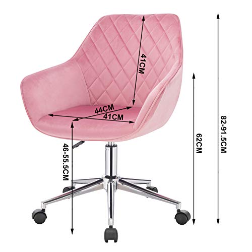 WOLTU BH102rs Silla de Escritorio con Ruedas Ergonómica Silla de Ordenador Oficina Asiento de Terciopelo Taburete de Giratorio Altura Ajustable Taburete de Trabajo Rosa WOLTU BH102rs Silla de Escritorio con Ruedas Ergonómica Silla de Ordenador Oficina Asiento de Terciopelo Taburete de Giratorio Altura Ajustable Taburete de Trabajo Rosa