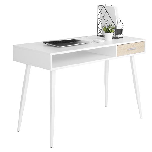 WOLTU Escritorio para Ordenador de Oficina Escritorio de Madera, Hermoso Escritorio Esquinero, Mesa de Estudio con un Cajón y Estante para Hogar y Oficina Blanco TS39ws WOLTU Escritorio para Ordenador de Oficina Escritorio de Madera, Hermoso Escritorio Esquinero, Mesa de Estudio con un Cajón y Estante para Hogar y Oficina Blanco TS39ws