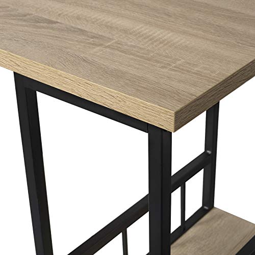 WOLTU Mesa de Bar Mesa de Bistro Mesa de Comedor con 2 Estantes, Estructura de Metal, MDF, 120x50x105cm (WxDxH) Roble BT25hei WOLTU Mesa de Bar Mesa de Bistro Mesa de Comedor con 2 Estantes, Estructura de Metal, MDF, 120x50x105cm (WxDxH) Roble BT25hei