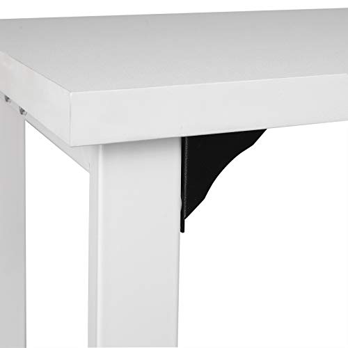 WOLTU Mesa de Bar Mesa de Bistro Mesa de Comedor con 3 Estantes, Estructura de Metal, MDF, 120x40x105cm (WxDxH) Blanco BT26ws