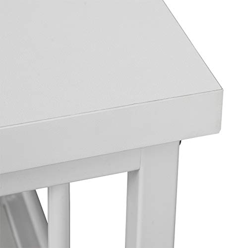 WOLTU Mesa de Bar Mesa de Bistro Mesa de Comedor con 3 Estantes, Estructura de Metal, MDF, 120x40x105cm (WxDxH) Blanco BT26ws