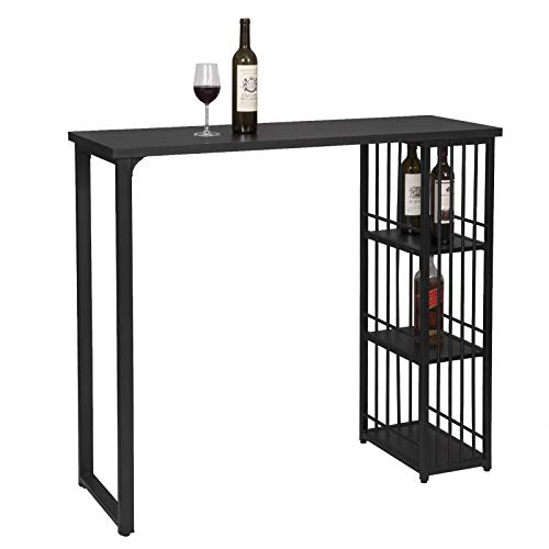 WOLTU Mesa de Bar Mesa de Bistro Mesa de Comedor con 3 Estantes, Estructura de Metal, MDF, 120x40x105cm (WxDxH) Negro BT26sz WOLTU Mesa de Bar Mesa de Bistro Mesa de Comedor con 3 Estantes, Estructura de Metal, MDF, 120x40x105cm (WxDxH) Negro BT26sz