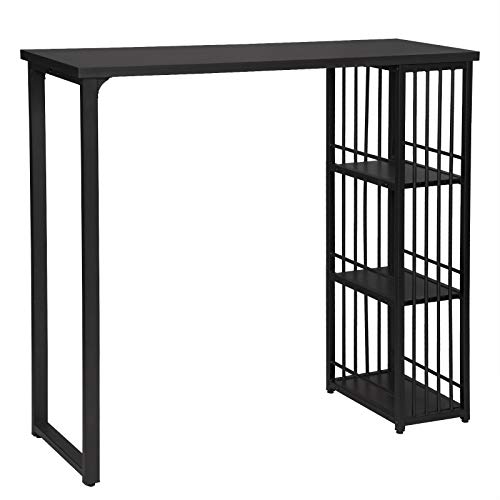 WOLTU Mesa de Bar Mesa de Bistro Mesa de Comedor con 3 Estantes, Estructura de Metal, MDF, 120x40x105cm (WxDxH) Negro BT26sz WOLTU Mesa de Bar Mesa de Bistro Mesa de Comedor con 3 Estantes, Estructura de Metal, MDF, 120x40x105cm (WxDxH) Negro BT26sz