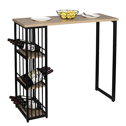 WOLTU Mesa de Bar Mesa de Bistro Mesa de Comedor con 3 Estantes, Estructura de Metal, MDF, 120x40x105cm (WxDxH) Roble BT26hei WOLTU Mesa de Bar Mesa de Bistro Mesa de Comedor con 3 Estantes, Estructura de Metal, MDF, 120x40x105cm (WxDxH) Roble BT26hei