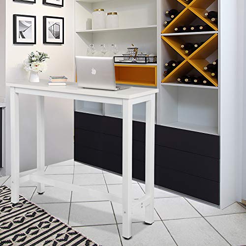 WOLTU Mesa de Bar Mesa de Bistro Mesa de Comedor con Estructura de Metal, MDF, 120x40x100cm (WxDxH) Blanco BT17ws WOLTU Mesa de Bar Mesa de Bistro Mesa de Comedor con Estructura de Metal, MDF, 120x40x100cm (WxDxH) Blanco BT17ws