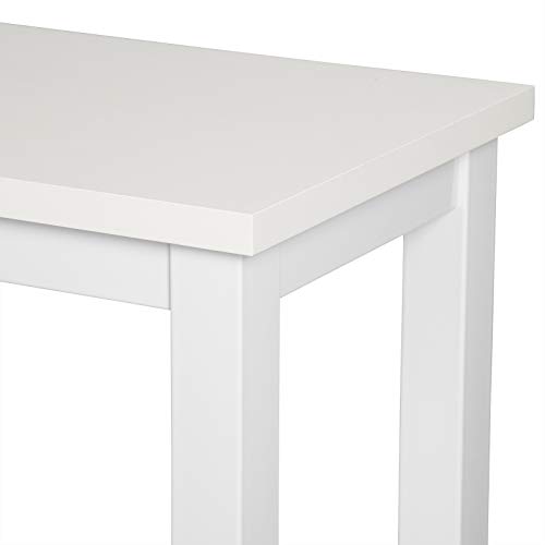 WOLTU Mesa de Bar Mesa de Bistro Mesa de Comedor con Estructura de Metal, MDF, 120x40x100cm (WxDxH) Blanco BT17ws