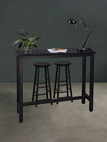 WOLTU Mesa de Bar Mesa de Bistro Mesa de Comedor con Estructura de Metal, MDF, 120x40x100cm (WxDxH) Negro BT17sz WOLTU Mesa de Bar Mesa de Bistro Mesa de Comedor con Estructura de Metal, MDF, 120x40x100cm (WxDxH) Negro BT17sz