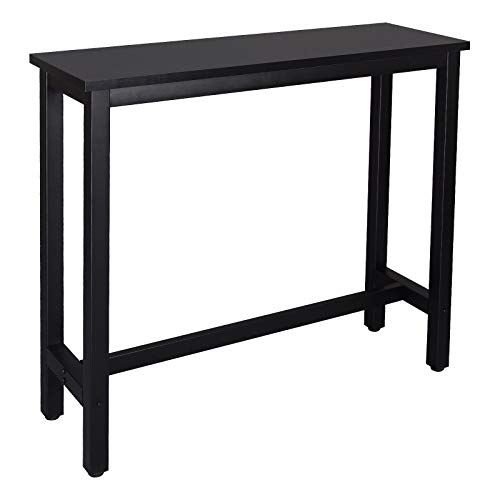WOLTU Mesa de Bar Mesa de Bistro Mesa de Comedor con Estructura de Metal, MDF, 120x40x100cm (WxDxH) Negro BT17sz WOLTU Mesa de Bar Mesa de Bistro Mesa de Comedor con Estructura de Metal, MDF, 120x40x100cm (WxDxH) Negro BT17sz