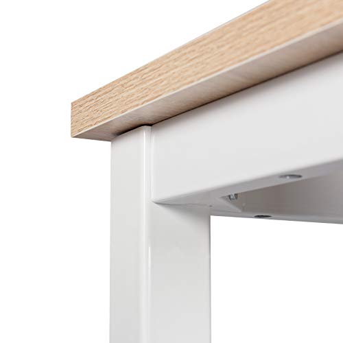 WOLTU Mesa de Bar Mesa de Bistro Mesa de Comedor con Estructura de Metal, MDF, 120x40x100cm (WxDxH) Roble Brillante BT17hei WOLTU Mesa de Bar Mesa de Bistro Mesa de Comedor con Estructura de Metal, MDF, 120x40x100cm (WxDxH) Roble Brillante BT17hei