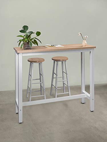 WOLTU Set Mesa de Bar y 2 uds. Taburete de Bar Muebles Cocina Silla de Comedor para Salon Cocina Mesa 120x40x100 cm Estructura de Metal, MDF Roble Claro BT17hei+BH130hei-2 WOLTU Set Mesa de Bar y 2 uds. Taburete de Bar Muebles Cocina Silla de Comedor para Salon Cocina Mesa 120x40x100 cm Estructura de Metal, MDF Roble Claro BT17hei+BH130hei-2