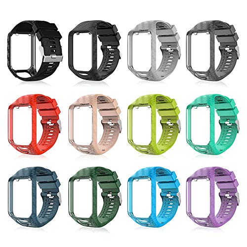 Womdee Bandas de Repuesto para Tomtom, Tomtom Reloj Correa de Silicona Suave Correas Pulseras Correa Deportiva Pulsera para Tom Tom Adventurer/Runner 2/Runner 3/Spark 3/Golfista 2